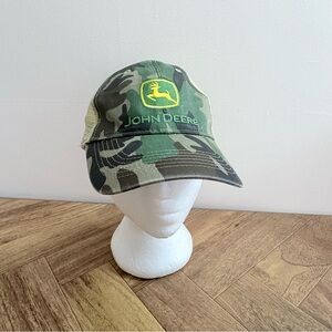 John Deere Green and Yellow Camouflage Hat Green Tan Farm Tractor Hat